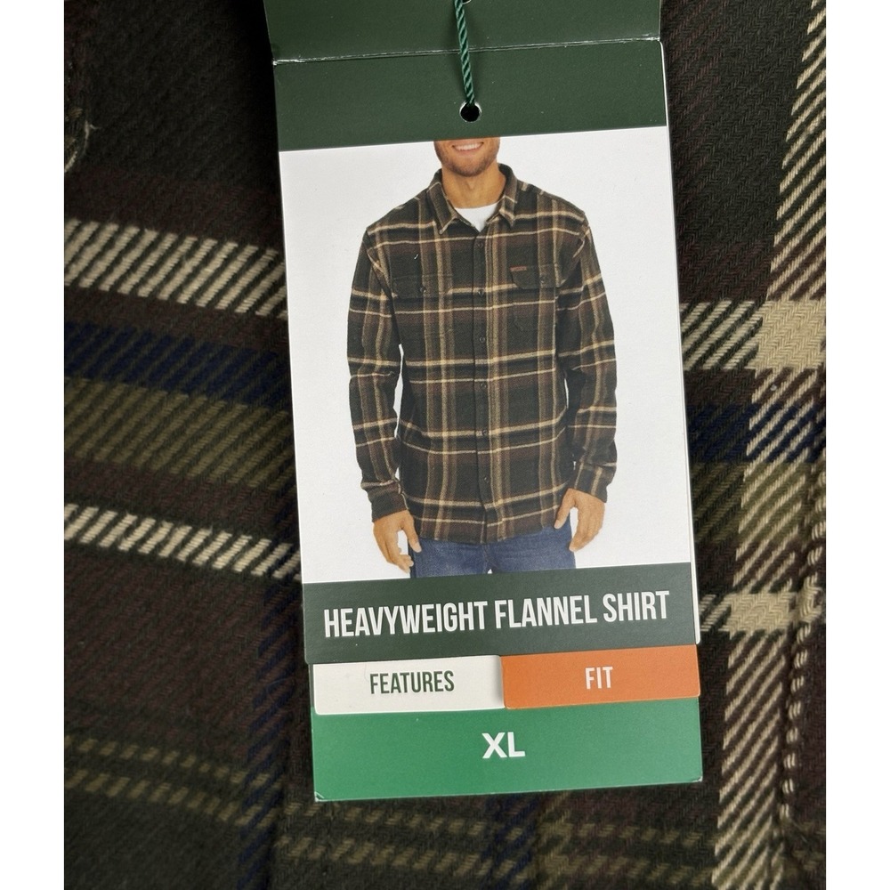Orvis Big Bear Heavyweight Flannel Shirt Men XL Tall Pine Plaid NWT 1312517 - Picture 3 of 12